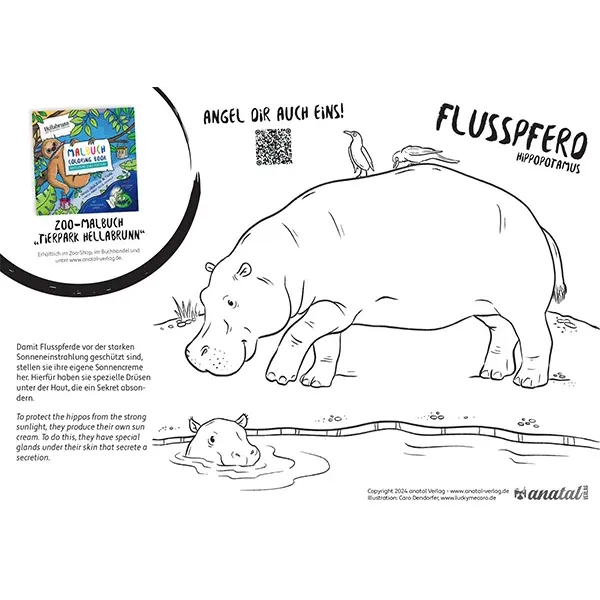anatal Verlag Malvorlage Hippo 1 anatal Verlag - anatal Verlag Malvorlage Hippo 1