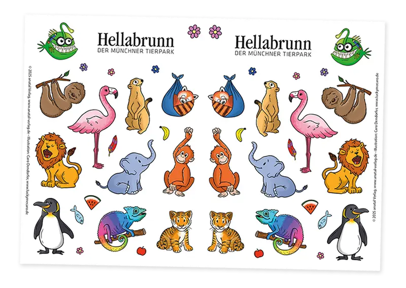 Stickerbogen Hellabrunn flat anatal Verlag - Stickerbogen Hellabrunn flat
